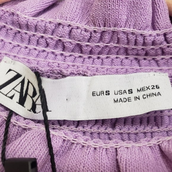 Zara Elastic Trim Puff Sleeve Knit Blouse - Picture 8 of 9